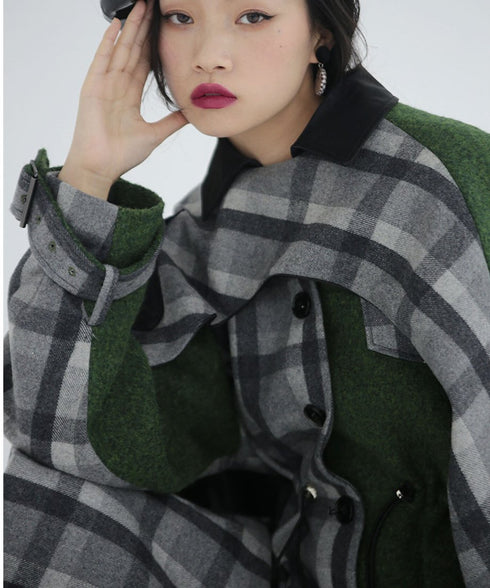 Waist Drawstring Cape Coat
